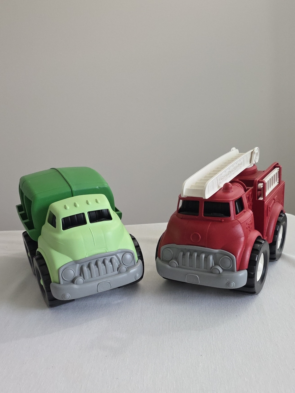 Green Toys Green Recycle Truck & Red Fire Engine Lot Of 2 Toy Vehicles USA Made